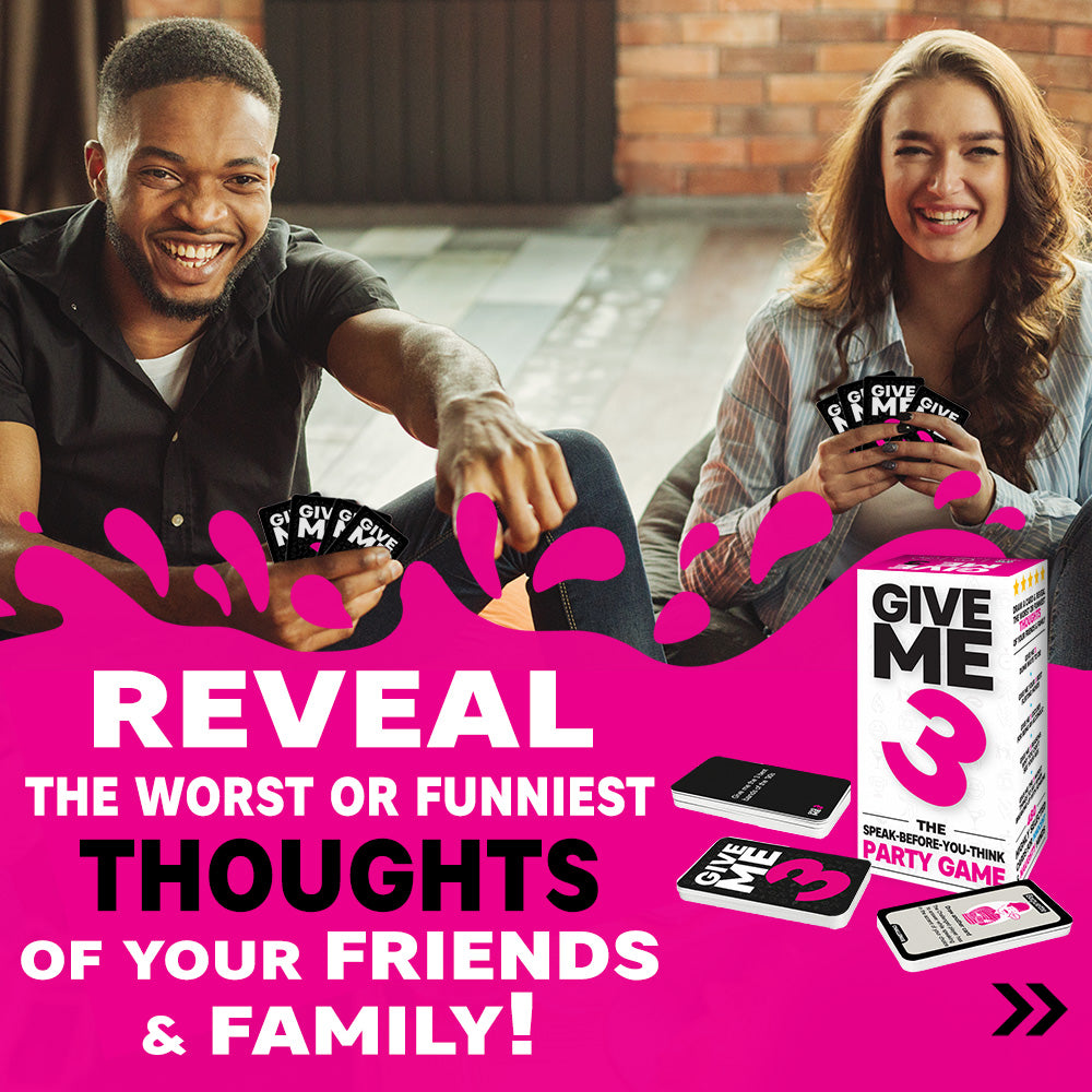GIVE ME 3 Party - The Speak-Before-You-Think Party Game