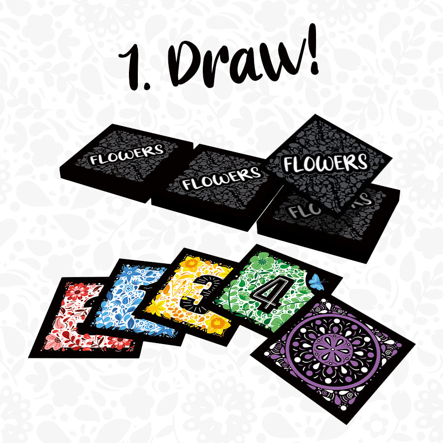 FLOWERS - THE GAME OF STRATEGIC COLOR AND NUMBER PUZZLE CARD