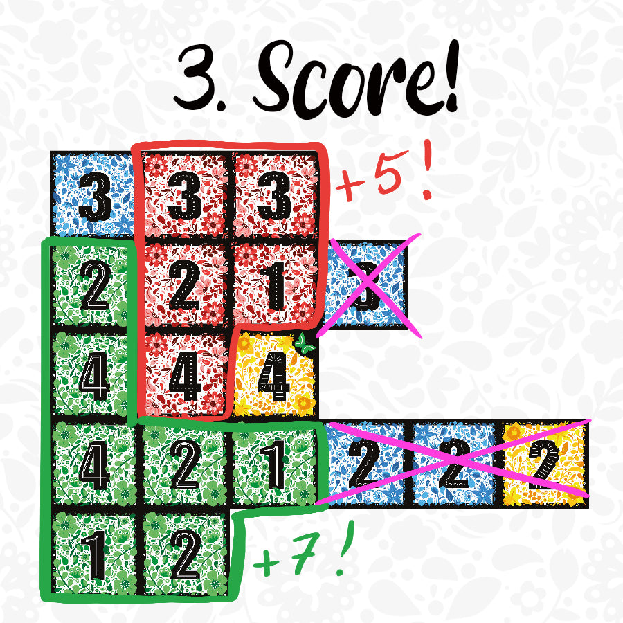 FLOWERS - THE GAME OF STRATEGIC COLOR AND NUMBER PUZZLE CARD