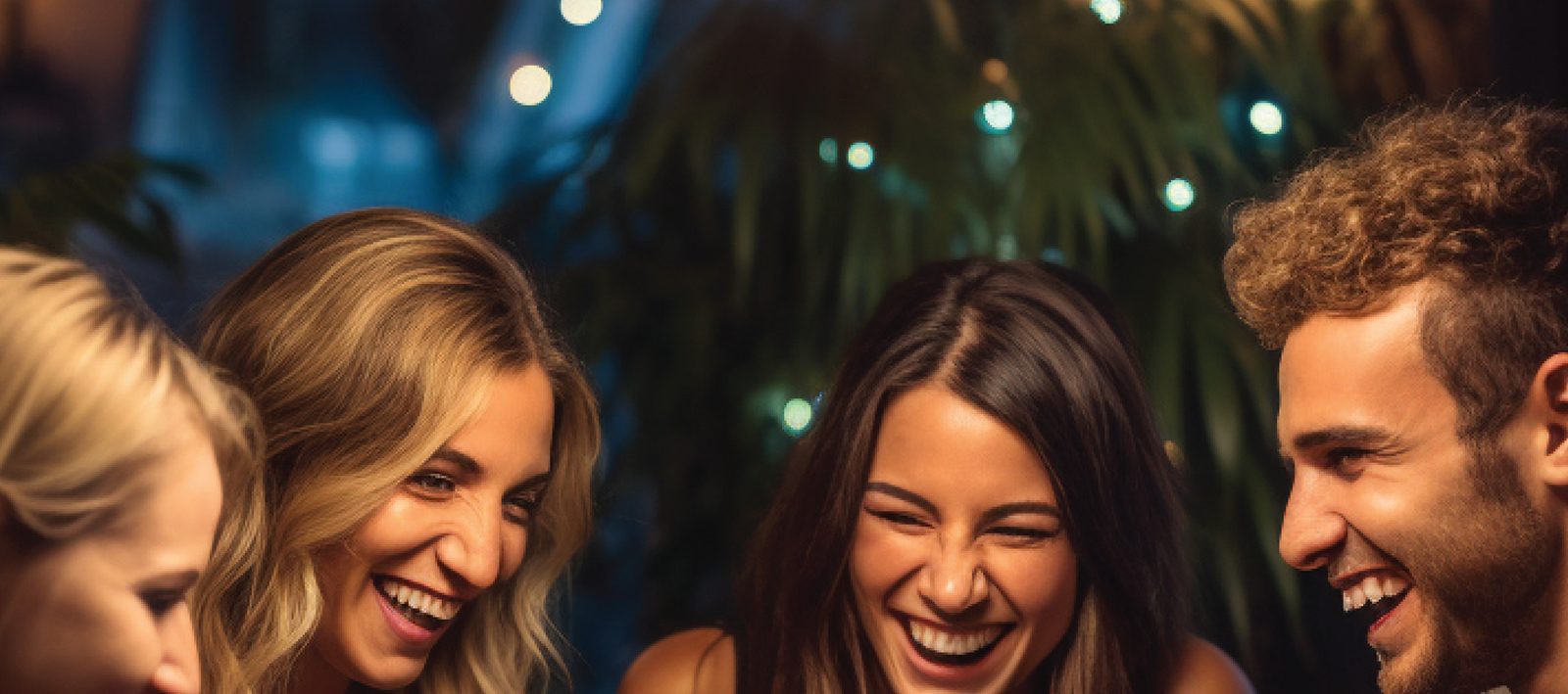 Friends laughing while playing Give Me 3 Drinking Edition