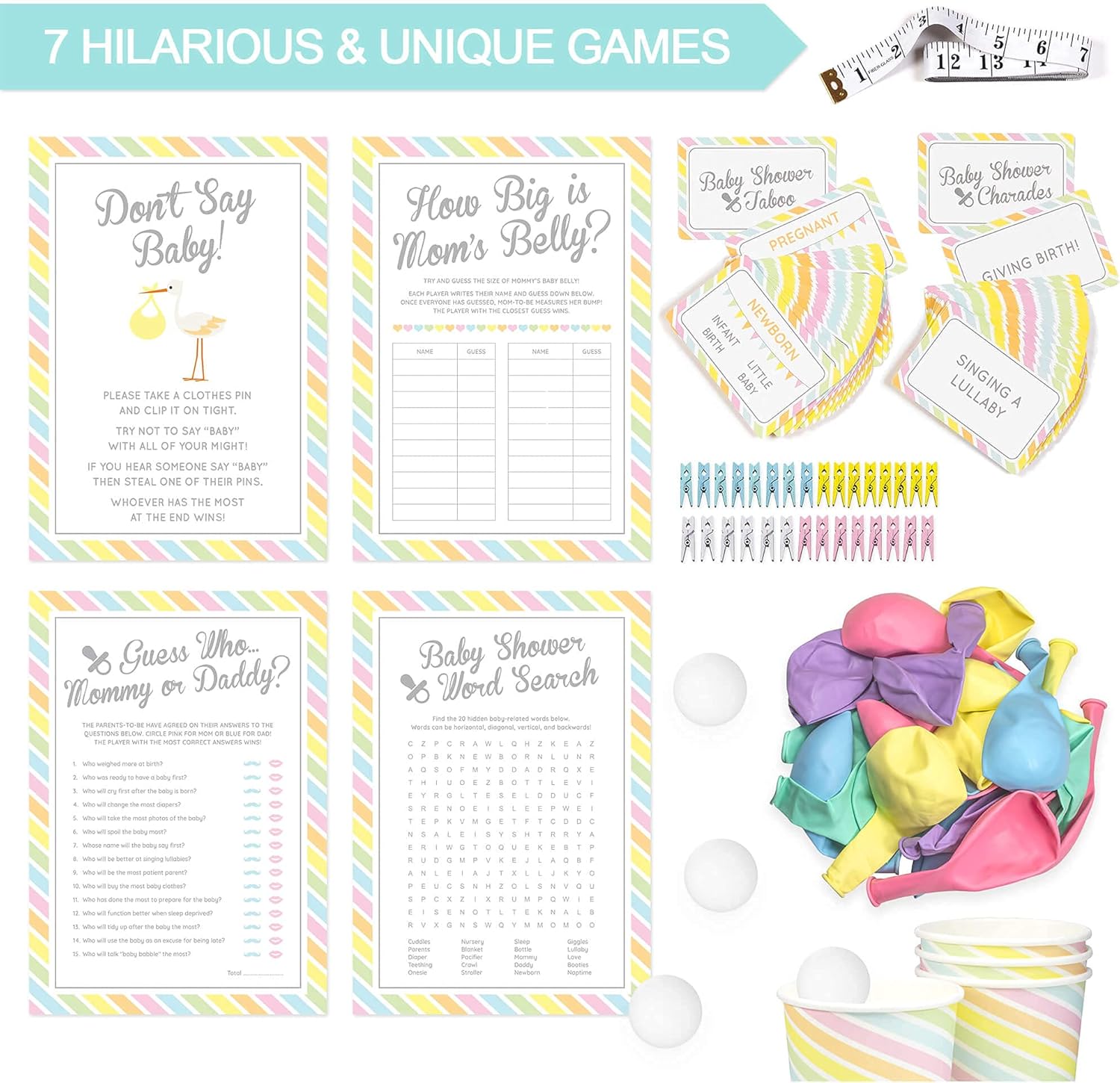 Baby Shower Bundle - 7 Fun Baby Shower Games