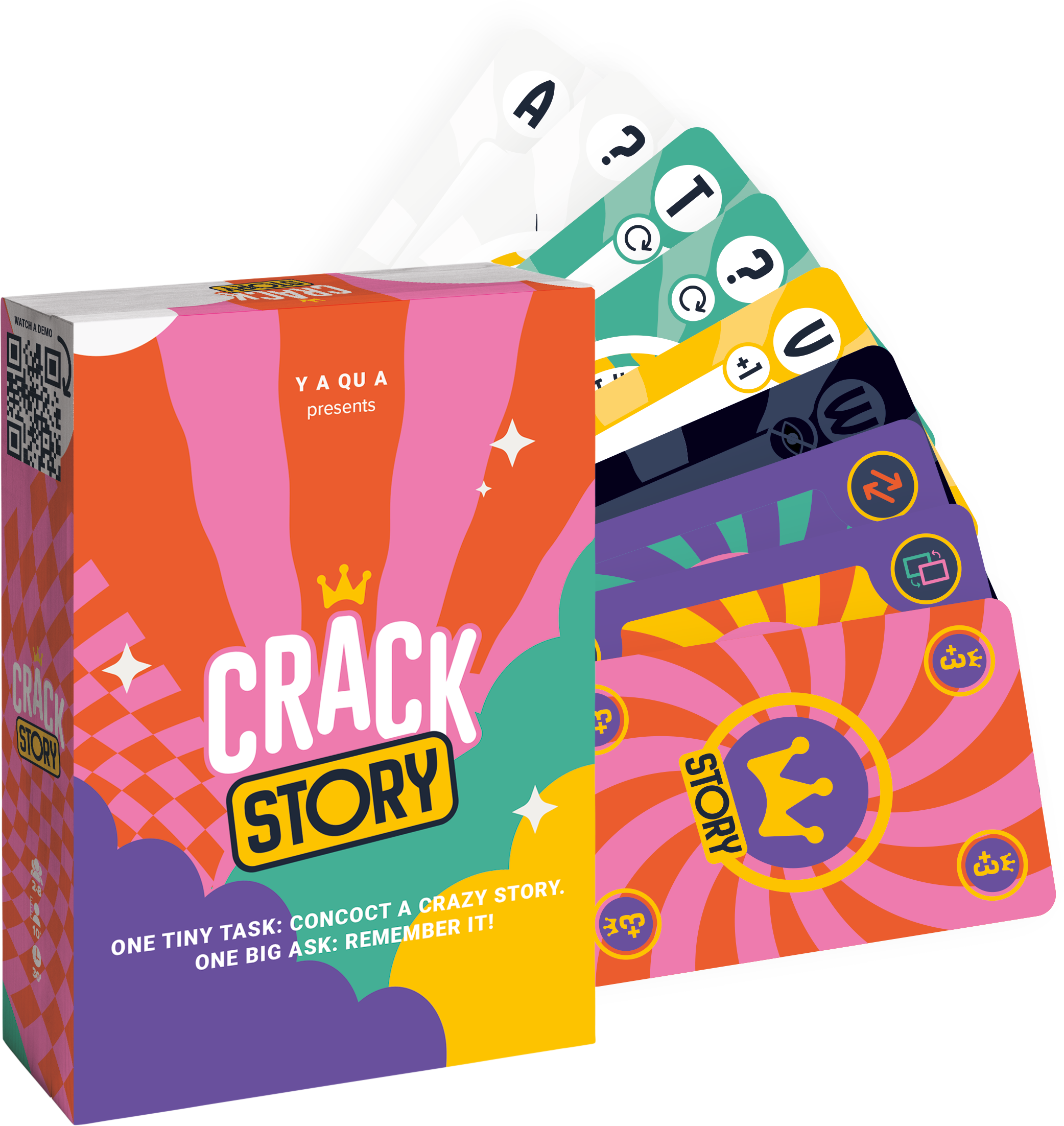 Crack Story box with cards spilling out