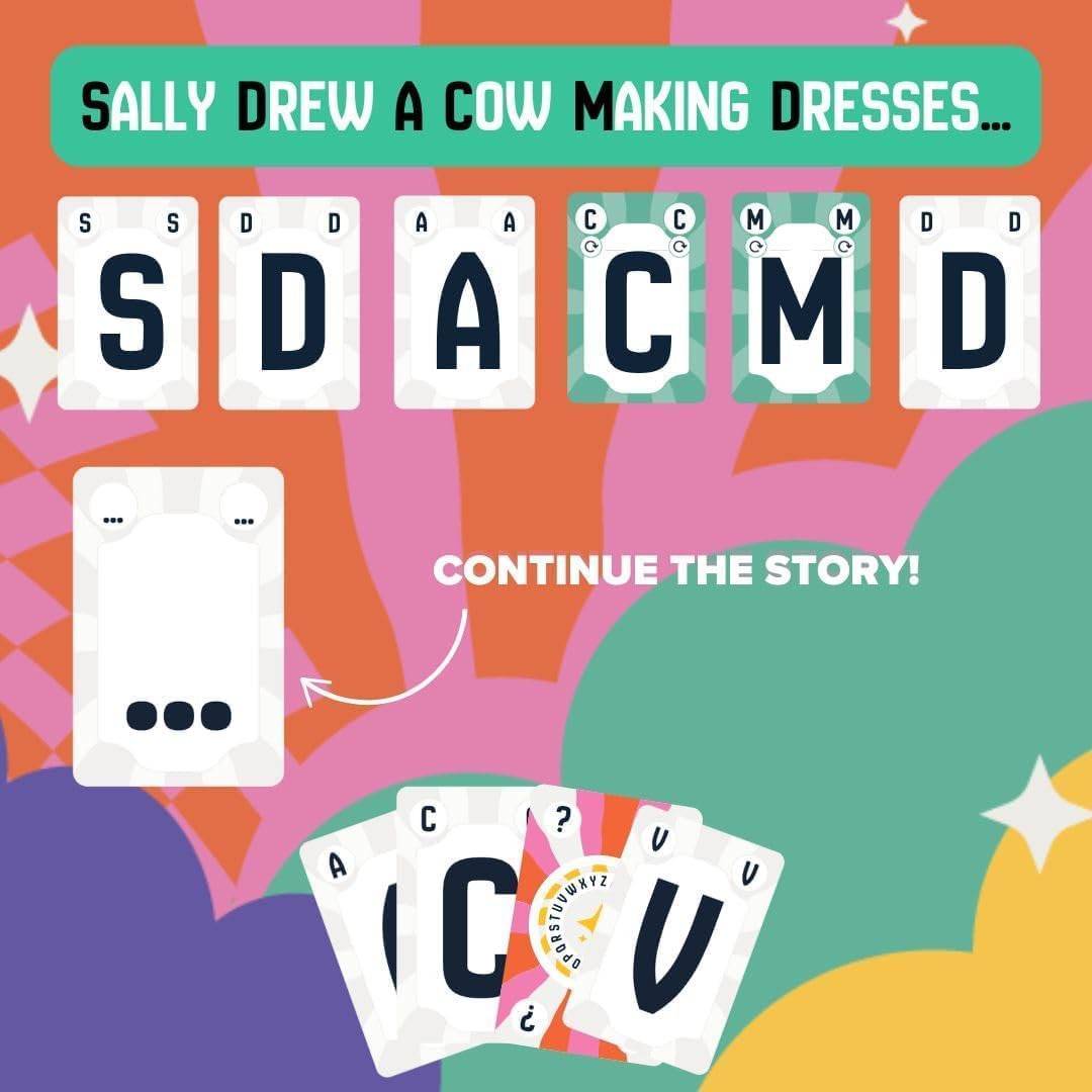 Example of a Crack Story sentence built with letter cards