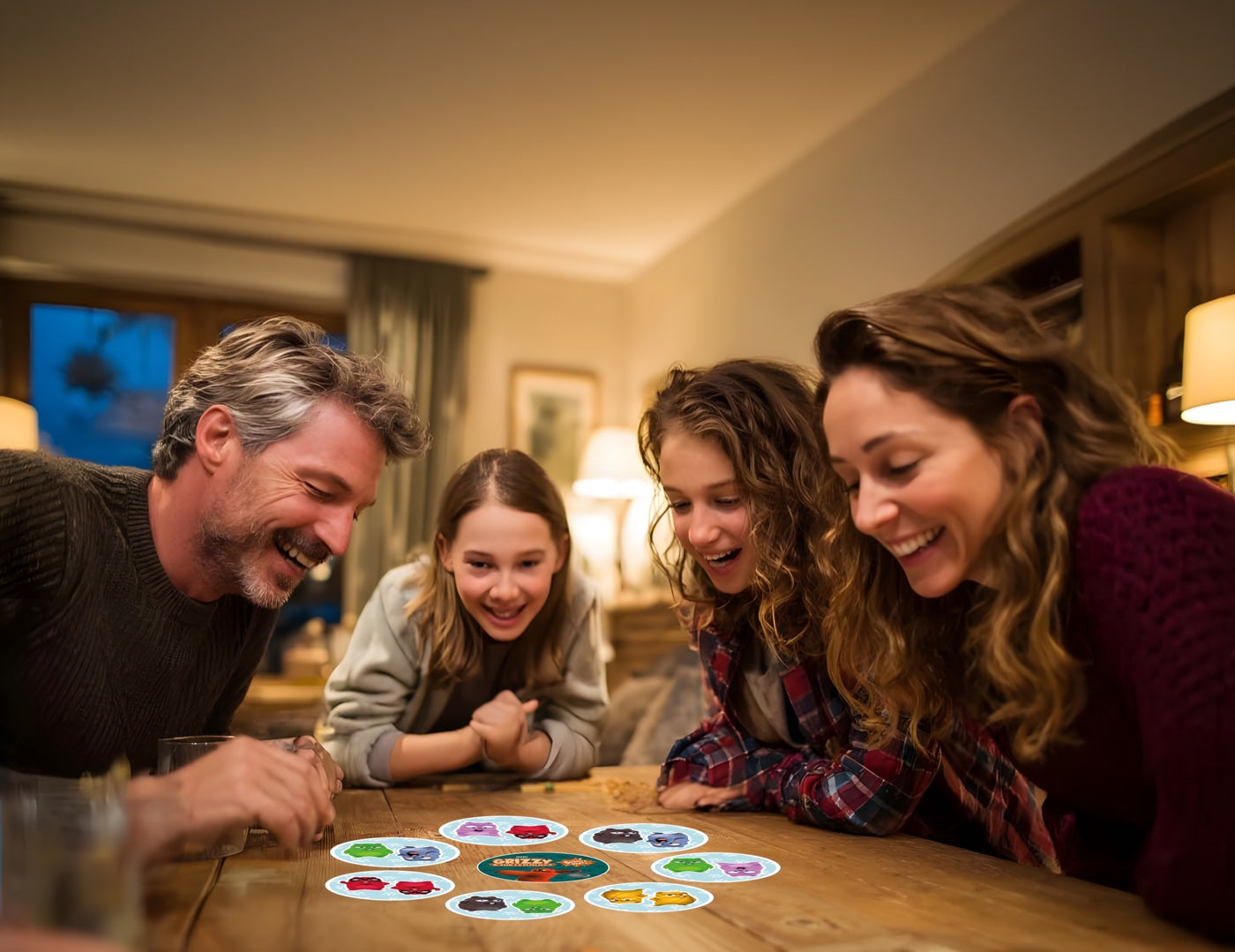 Family playing Grizzy Smash Party